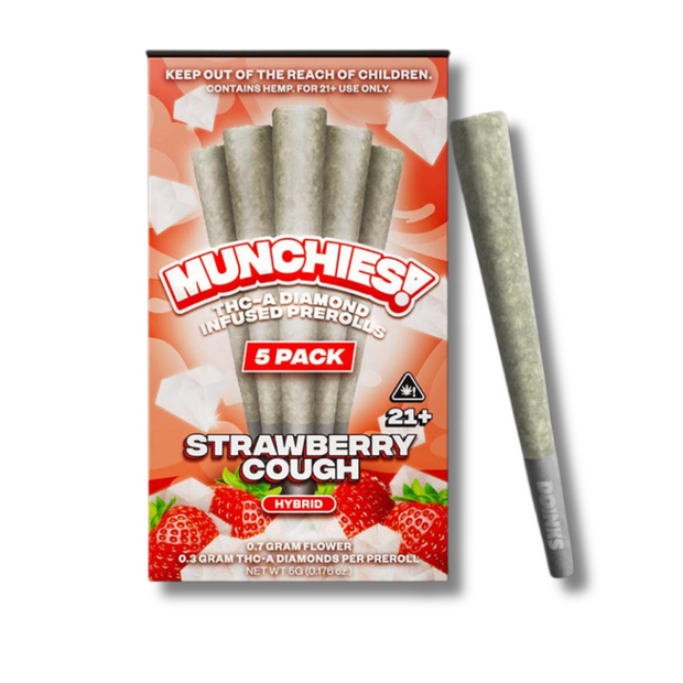 Delta Munchies THCA Infused Diamond Wax Pre Rolls 5 Pack