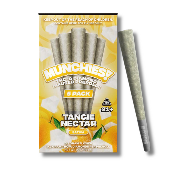 Delta Munchies THCA Infused Diamond Wax Pre Rolls 5 Pack