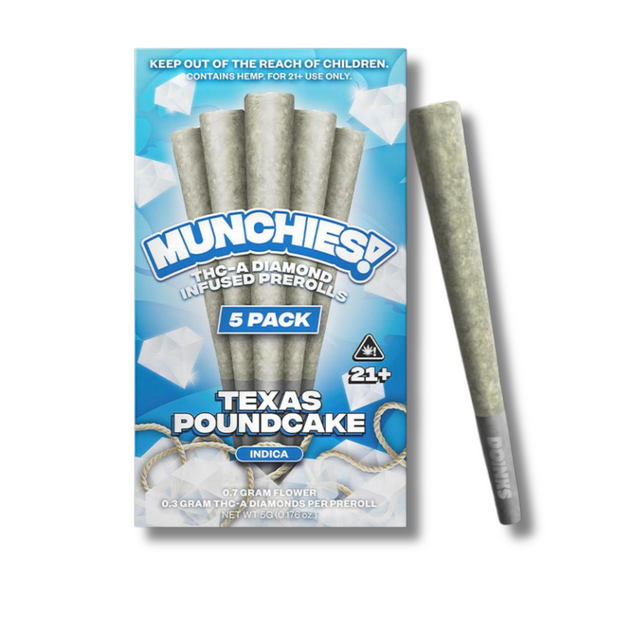 Delta Munchies THCA Infused Diamond Wax Pre Rolls 5 Pack