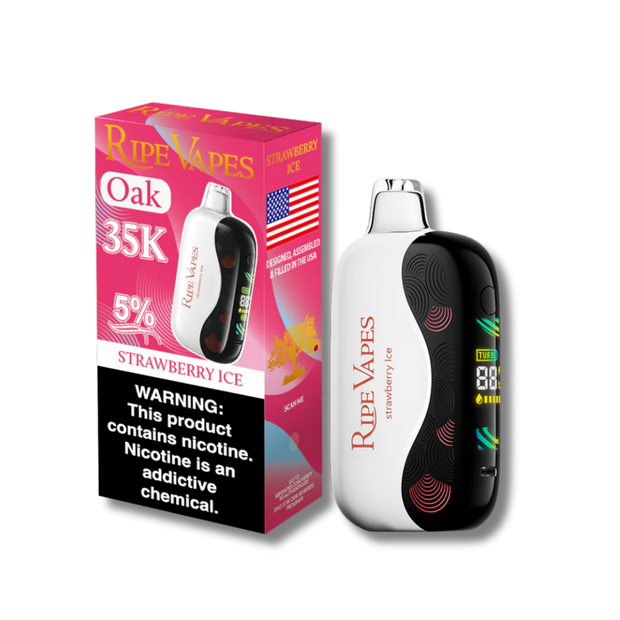Strawberry Ice Flavor Ripe Vapes Oak 35K Disposable Vape