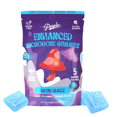 Purple Mushrooms Edibles - BLUE RAZZ (5 Gummies)