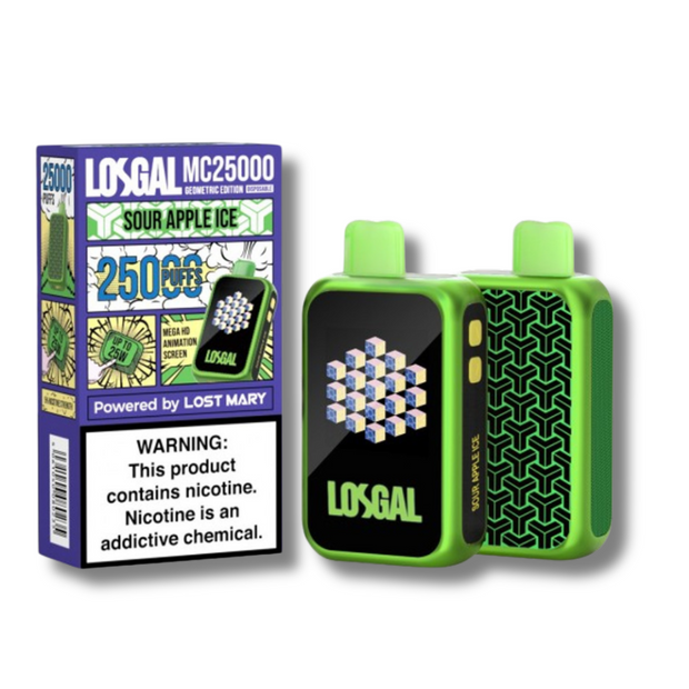 LosGal MC25000 Disposable Vape Powered By lost mary Sour Apple Ice flavor