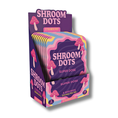 Shroom Dots Super Dose Tablets 3 Pack 2000MG - Strawberry