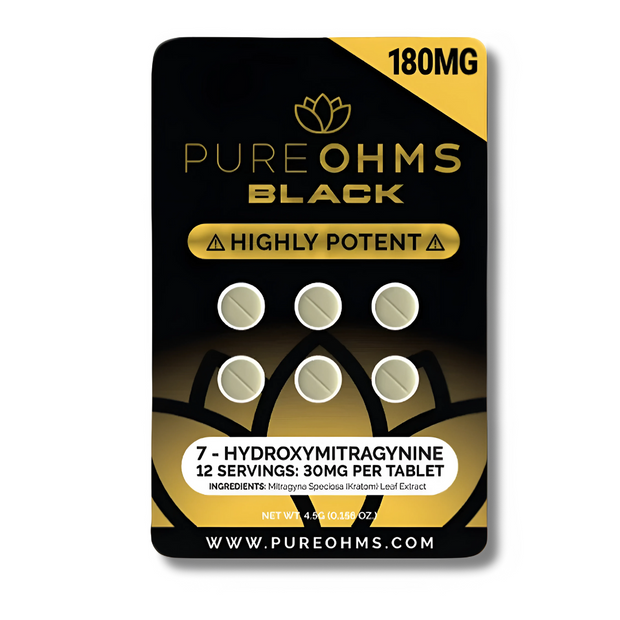 Pure OHM Black 7OH Tablets 180MG 6CT.