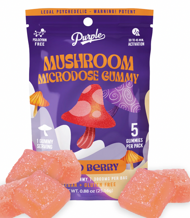 Purple Mushrooms Edibles - WILD BERRY (5 Gummies)