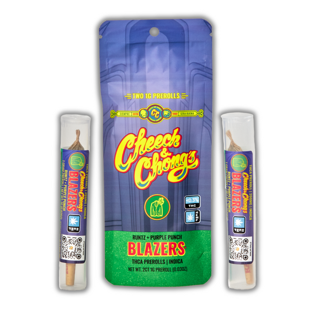 Cheech and Chong's Blazers THCA Pre Rolls 2 Pack - Runtz + Purple Punch