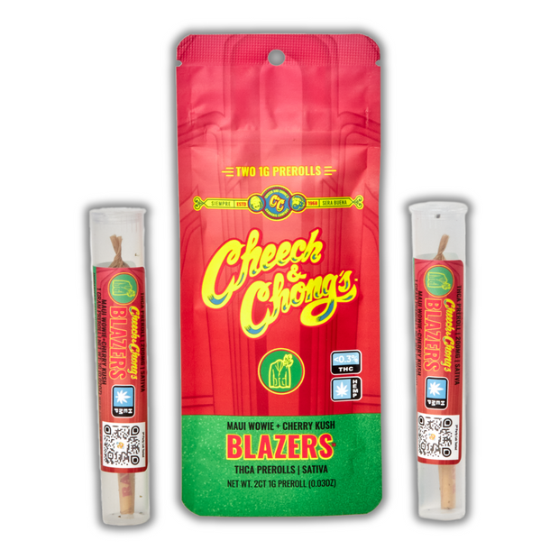 Cheech and Chong's Blazers THCA Pre Rolls 2 Pack - Maui Wowie + Cherry Kush