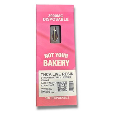 Not Your Bakery Live Resin THCA Disposable 3 Grams - Strawberry Milk Strain